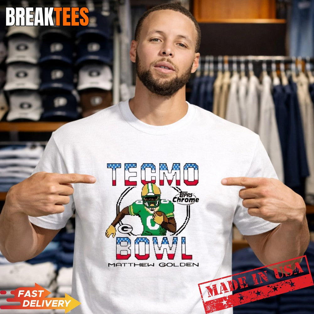 Topps Chrome x Tecmo Bowl Green Bay Packers Matthew Golden T-Shirt