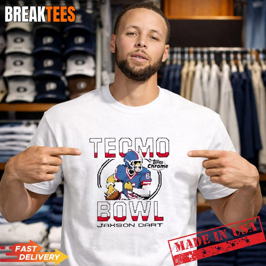 Topps Chrome x Tecmo Bowl New York Giants Jaxson Dart T-Shirt