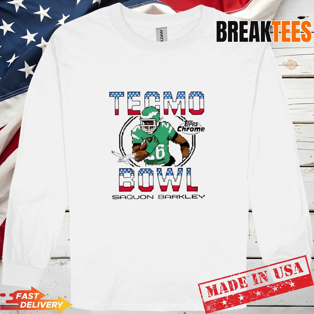 Topps Chrome x Tecmo Bowl Philadelphia Eagles Saquon Barkley T-Shirt