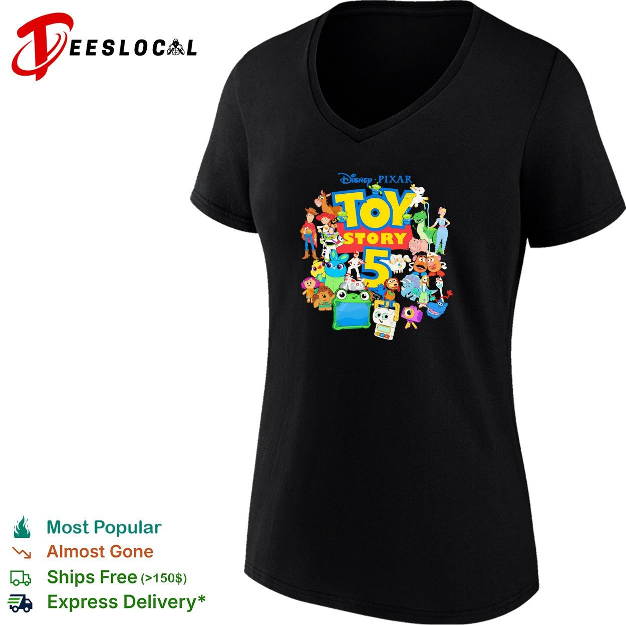 Toy Story 5 Disney Pixar character collage shirt
