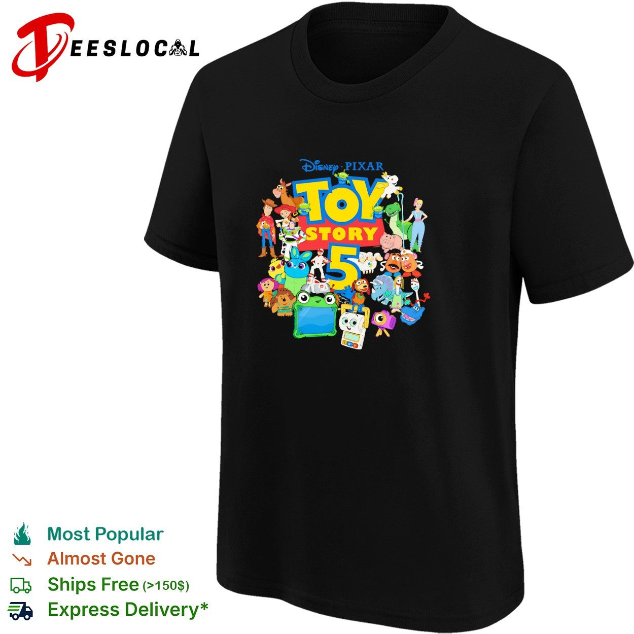 Toy Story 5 Disney Pixar character collage shirt
