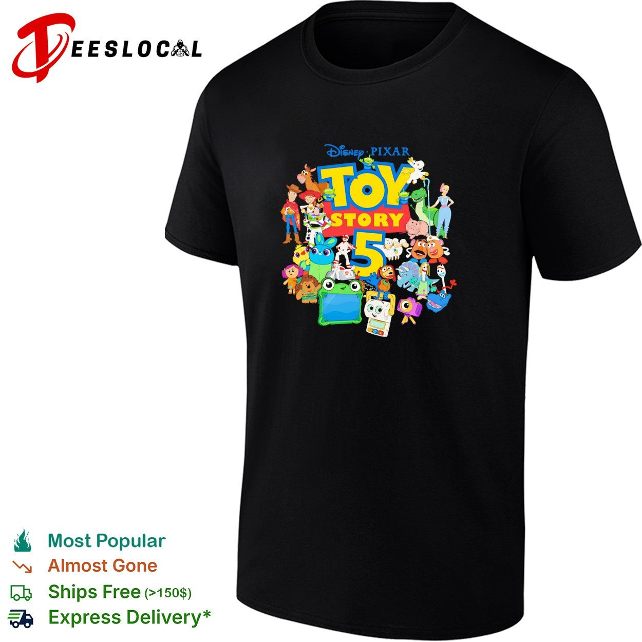 Toy Story 5 Disney Pixar character collage shirt