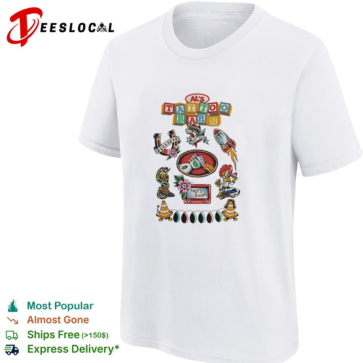 Toy Story Al’s Tattoo Barn Woody Buzz Andy’s Room tattoo art shirt
