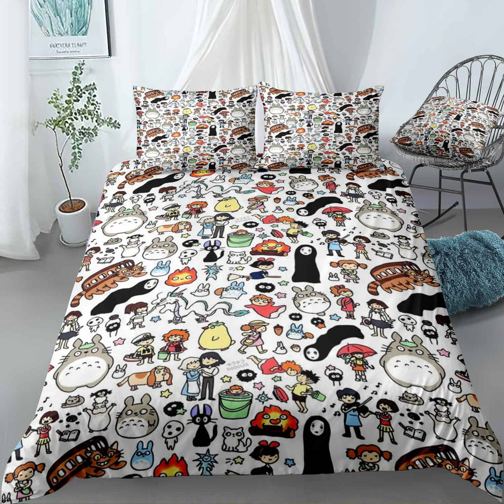 New All Studio Ghibli Character Gift Bedding Set (Duvet Cover & Pillow Shams)