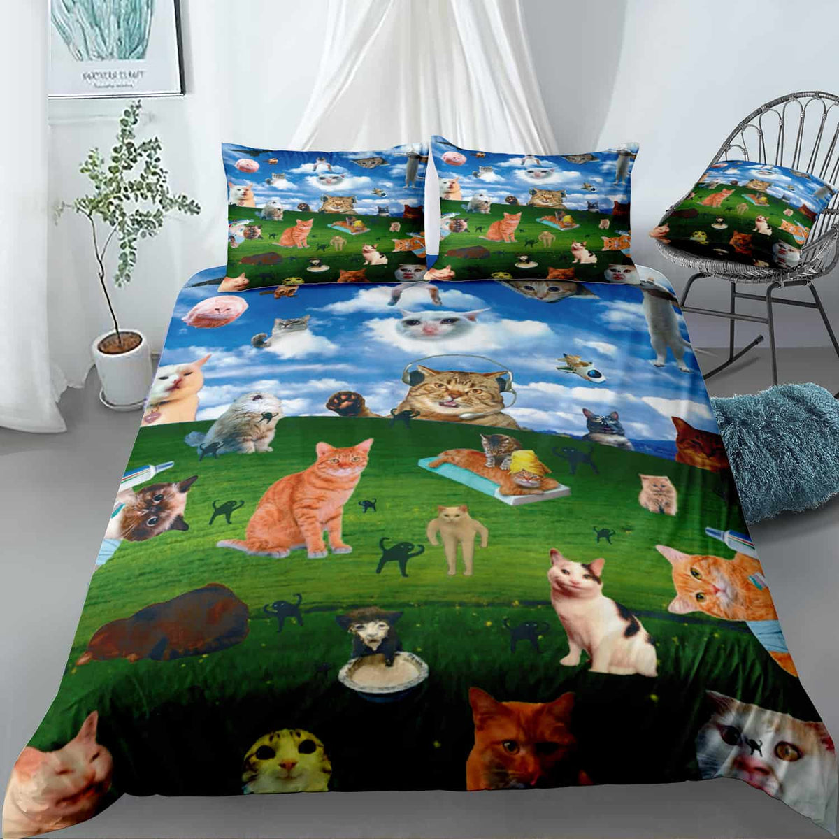 Lovely Cat Collection Bedding Set (Duvet Cover & Pillow Shams)