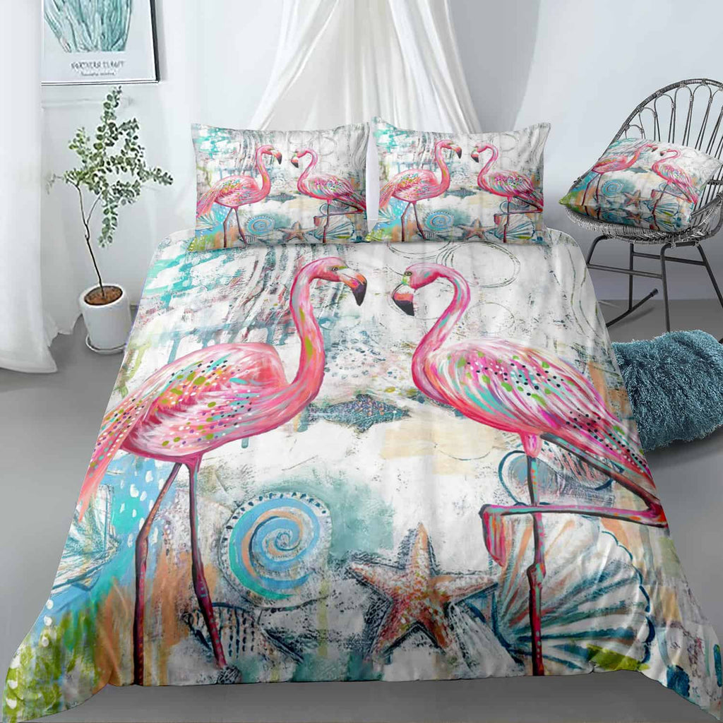 Flamingo Of The Seas Bedding Set (Duvet Cover & Pillow Shams)