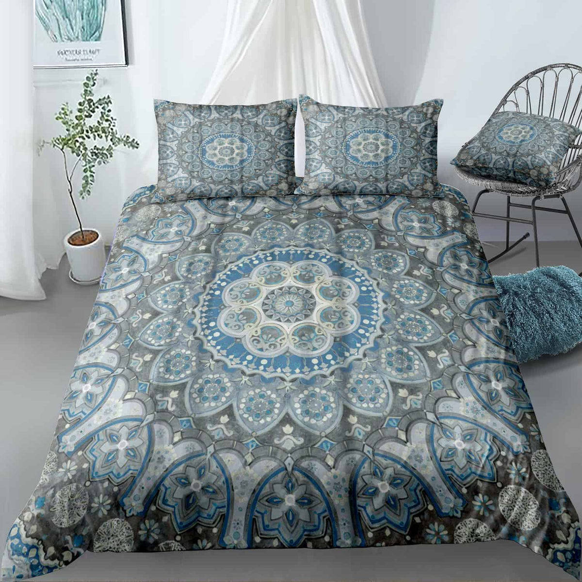 Ice Mandala Bedding Set (Duvet Cover & Pillow Shams)
