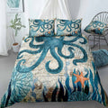 Rustic Octopus Bedding Set (Duvet Cover & Pillow Shams)