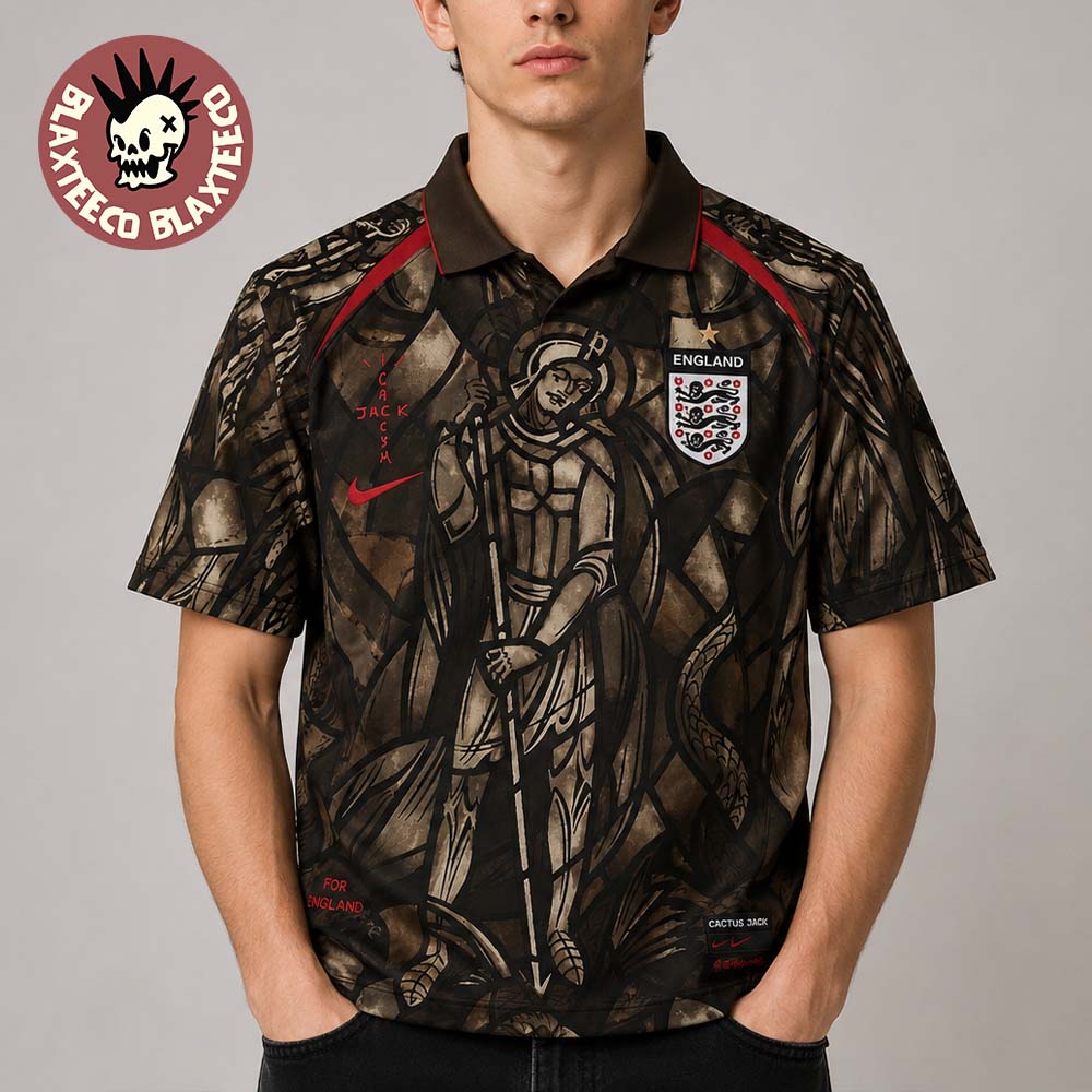 Travis Scott X Nike X England Pewter Bright Crimson Brown Football Jersey