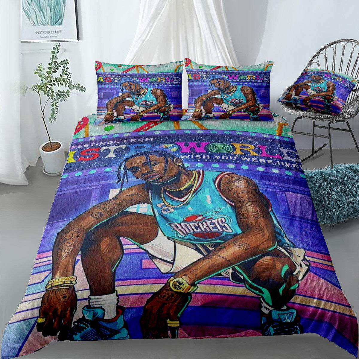 Travis Scott Bedding Set (Duvet Cover & Pillow Shams)