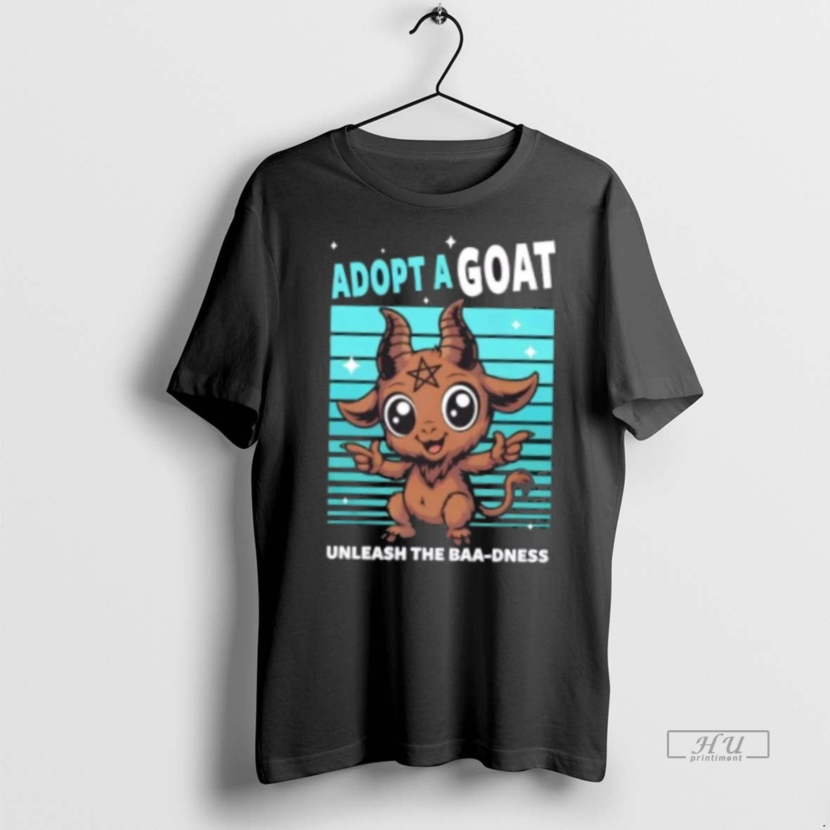 Trending Adopt A Goat Cute Baphomet Occult Graphic Tee Shirt Sweater