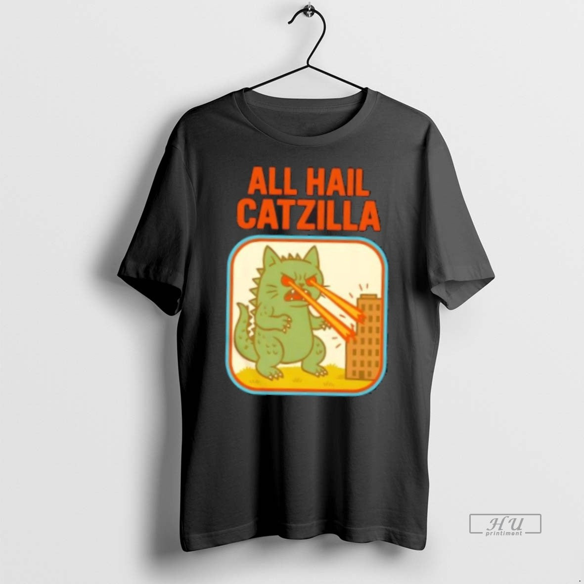 Trending All Hail Catzilla Funny Monster Cat Parody Graphic Tee Shirt Sweater