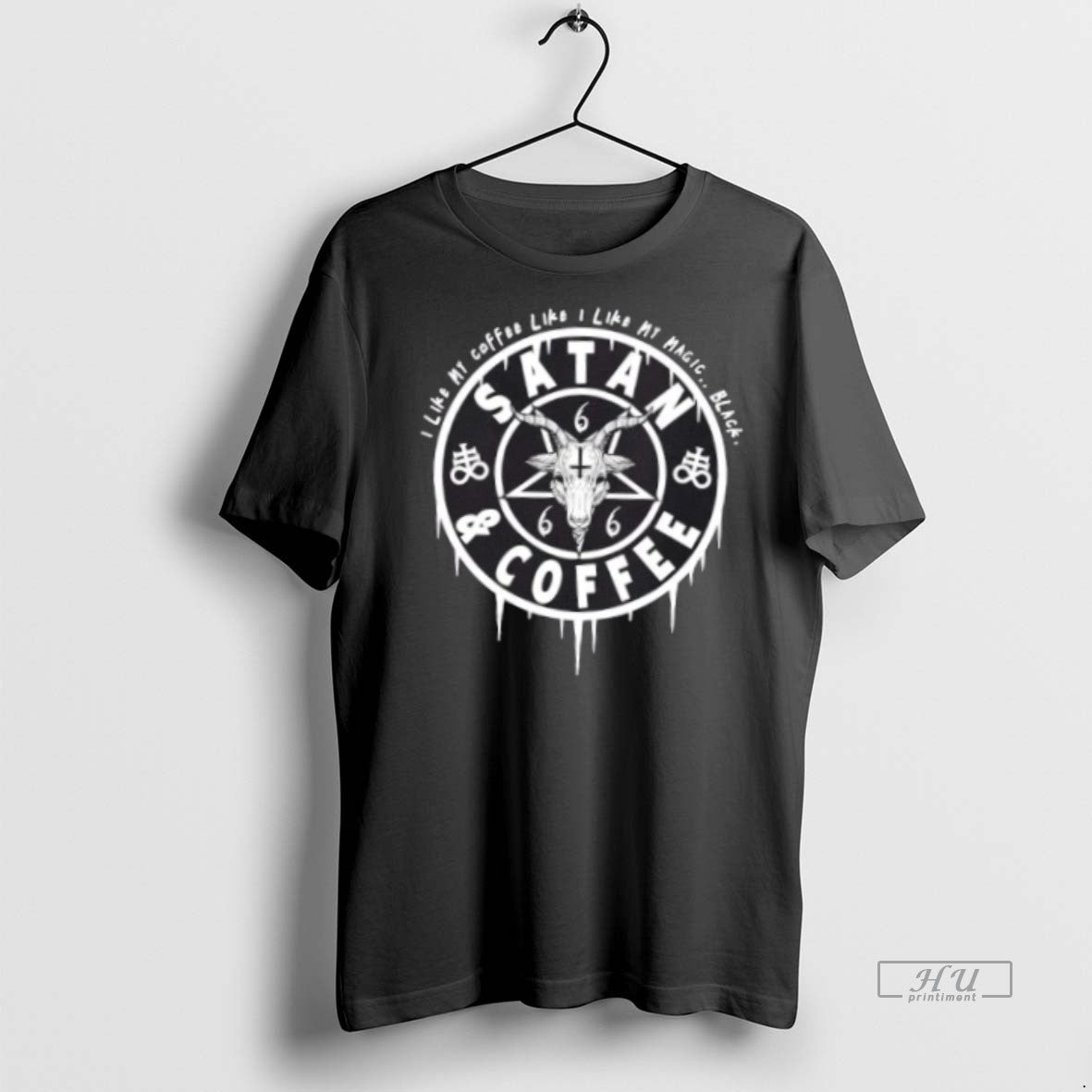 Trending Baphomet Goat Skull Goth Occult Pentagram Graphic Tee Shirt Sweater