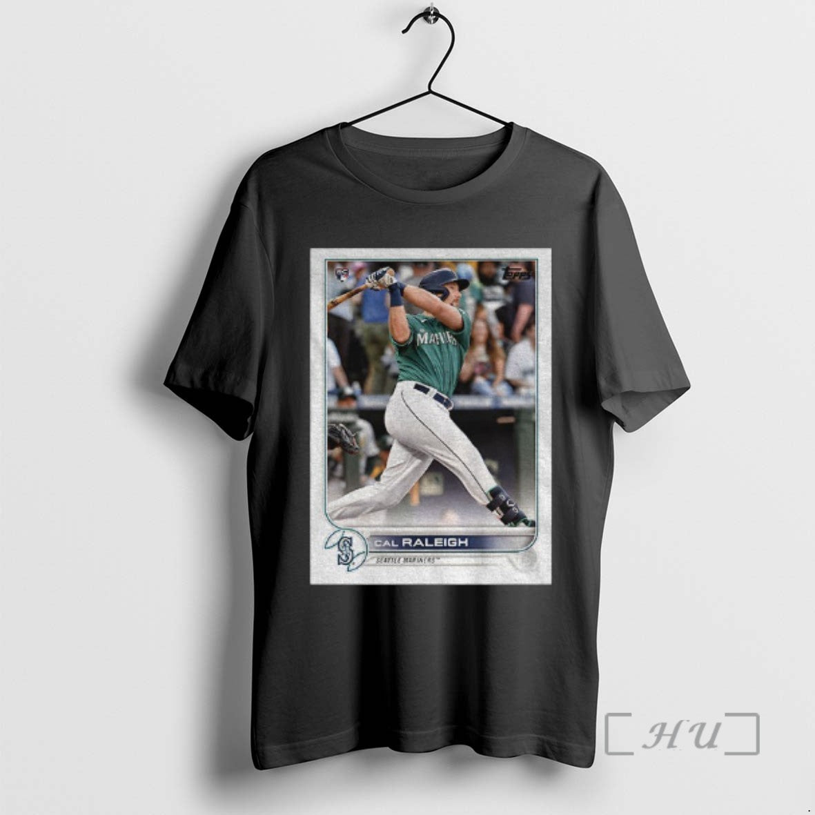 Trending Cal Raleigh Seattle Mariners Topps Baseball Card Player Tri Blend Tee Shirt Sweater