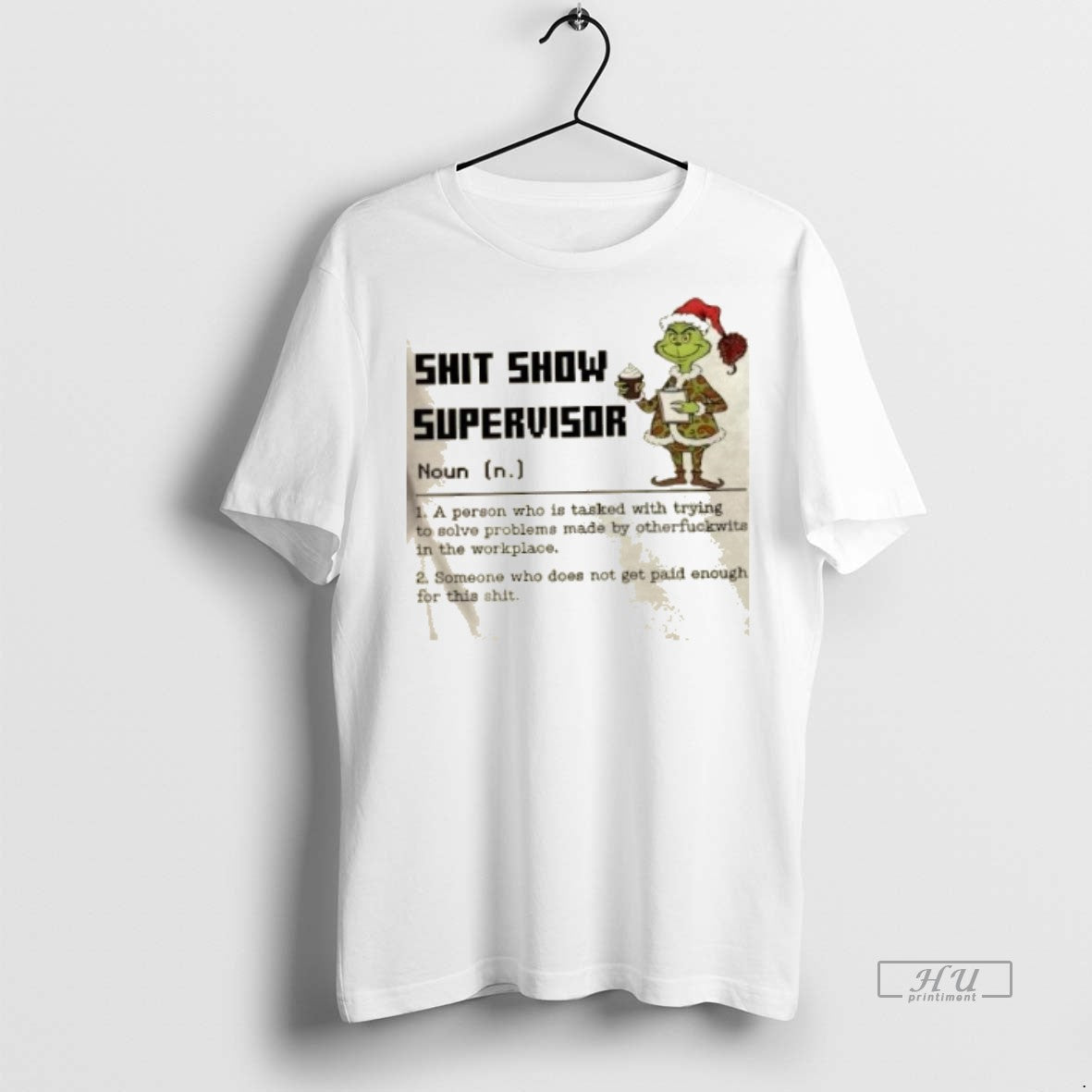 Trending Grinch Shit Show Supervisor Noun Merry Christmas Graphic Tee Shirt Sweater