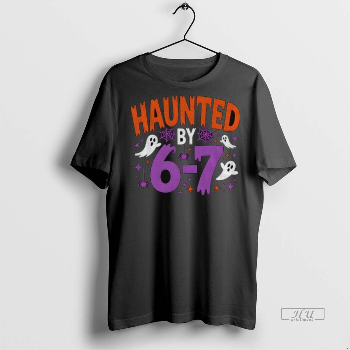 Trending Haunted By 6 7 Halloween Spooky Ghost Graphic Tee Shirt Sweater