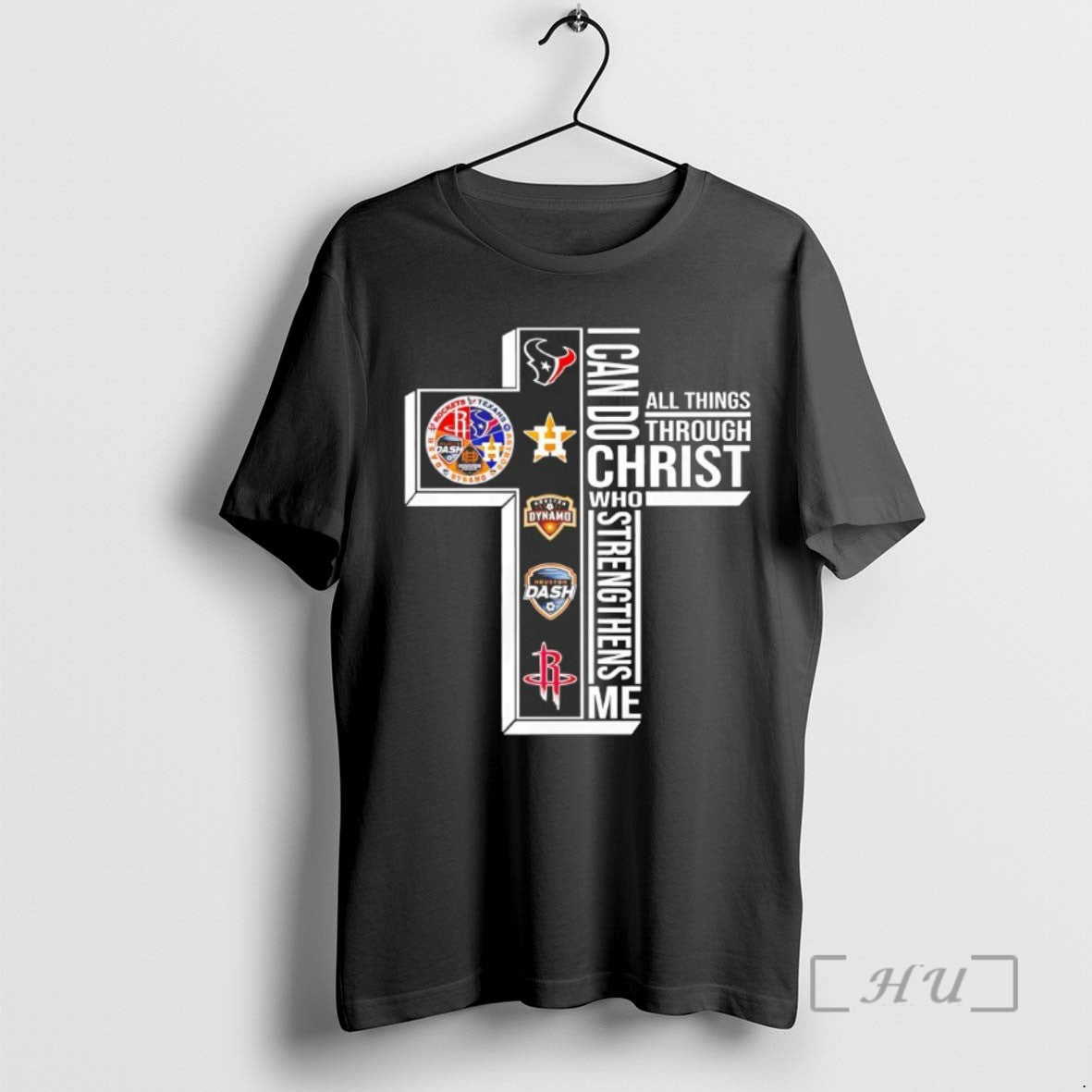 Trending Houston Sports Teams Cross I Can Do All Things Through Christ Tee Shirt Sweater