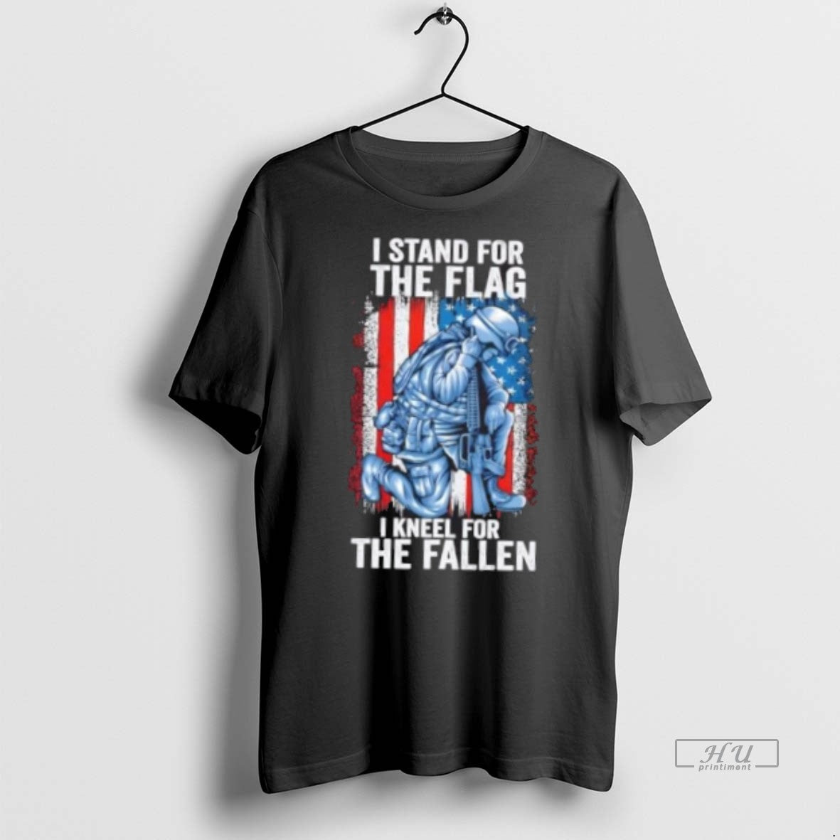 Trending I Stand For The Flag I Kneel For The Fallen Us Flag Graphic Tee