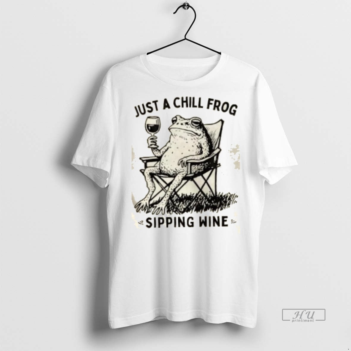 Trending Just A Chill Frog Sipping Wine Graphic Tee Shirt Sweater