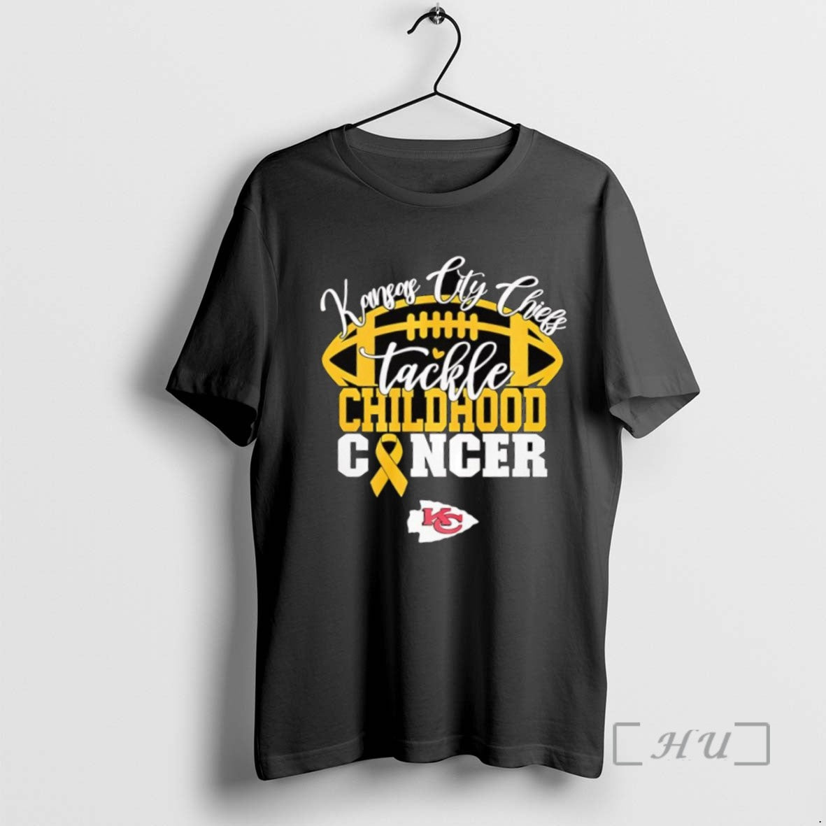 Trending Kansas City Chiefs Tackle Childhood Cancer Logo Tee Shirt Sweater