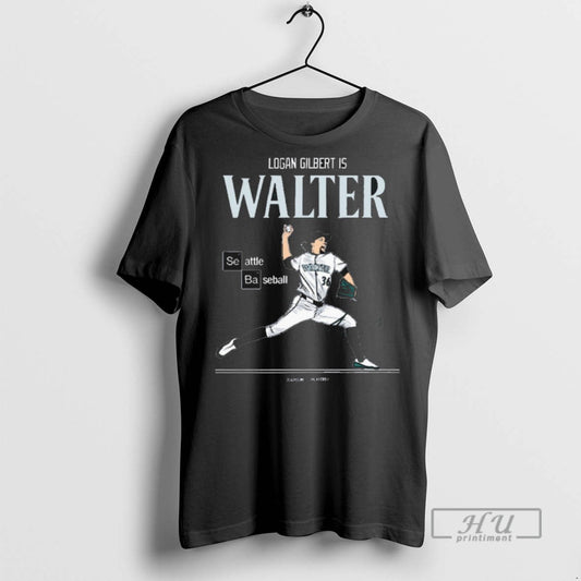 Trending Logan Gilbert Is Walter Seattle Mariners Baseball Mlb Slash Line Signature Graphic Tee Shirts