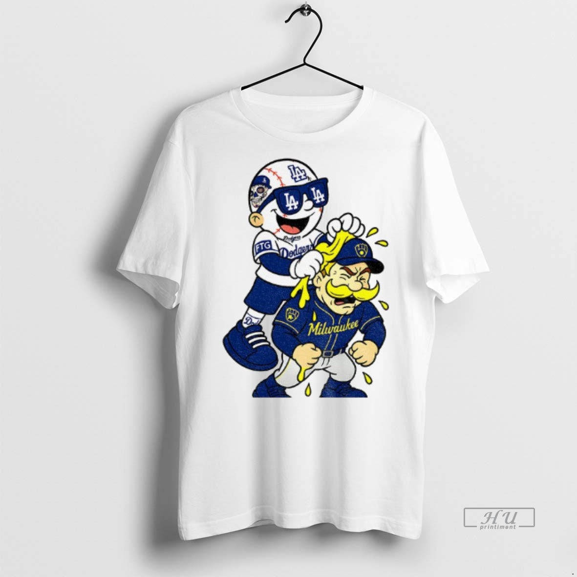 Trending Los Angeles Dodgers Bullying Milwaukee Brewers Mlb Baseball Funny Meme Graphic Tee Shirt Sweater