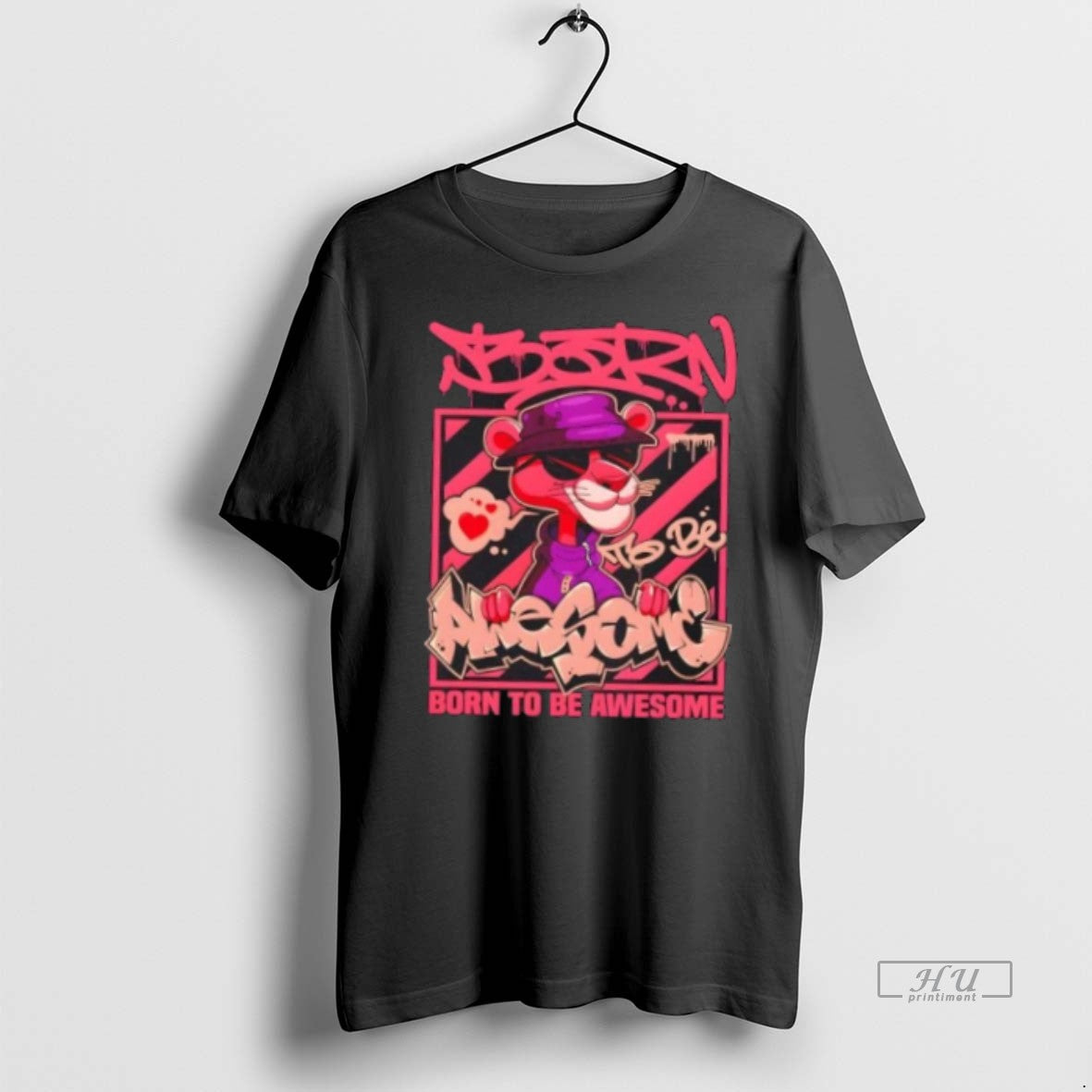 Trending Pink Panther Born To Be Awesome Graphic Tee Shirt Sweater