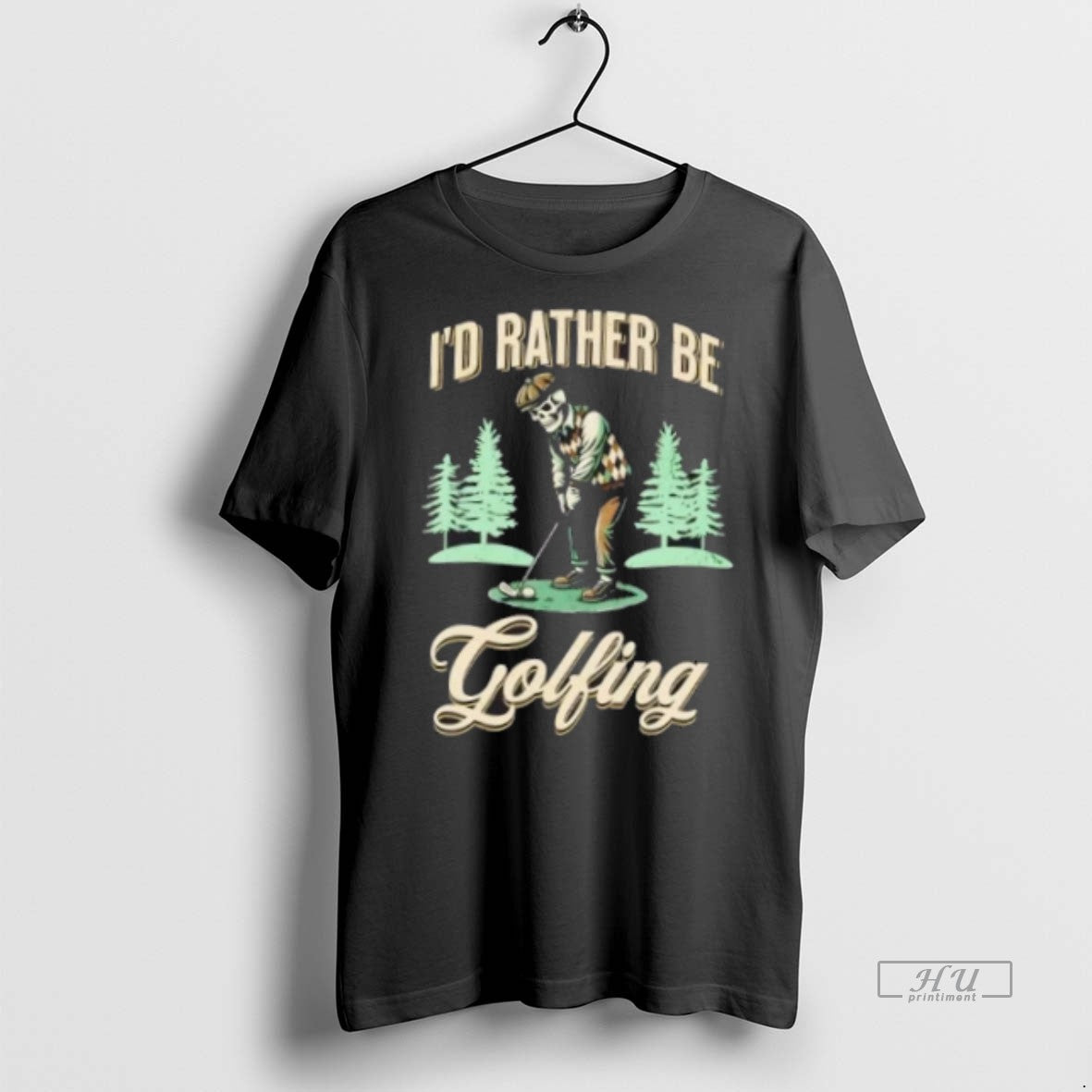 Trending Skeleton Id Rather Be Golfing Graphic Tee Shirt Sweater