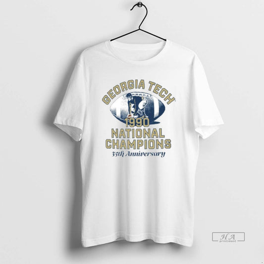 Trendy Georgia Tech Yellow Jackets 1990 National Champs Anniversary Retro Ornaments