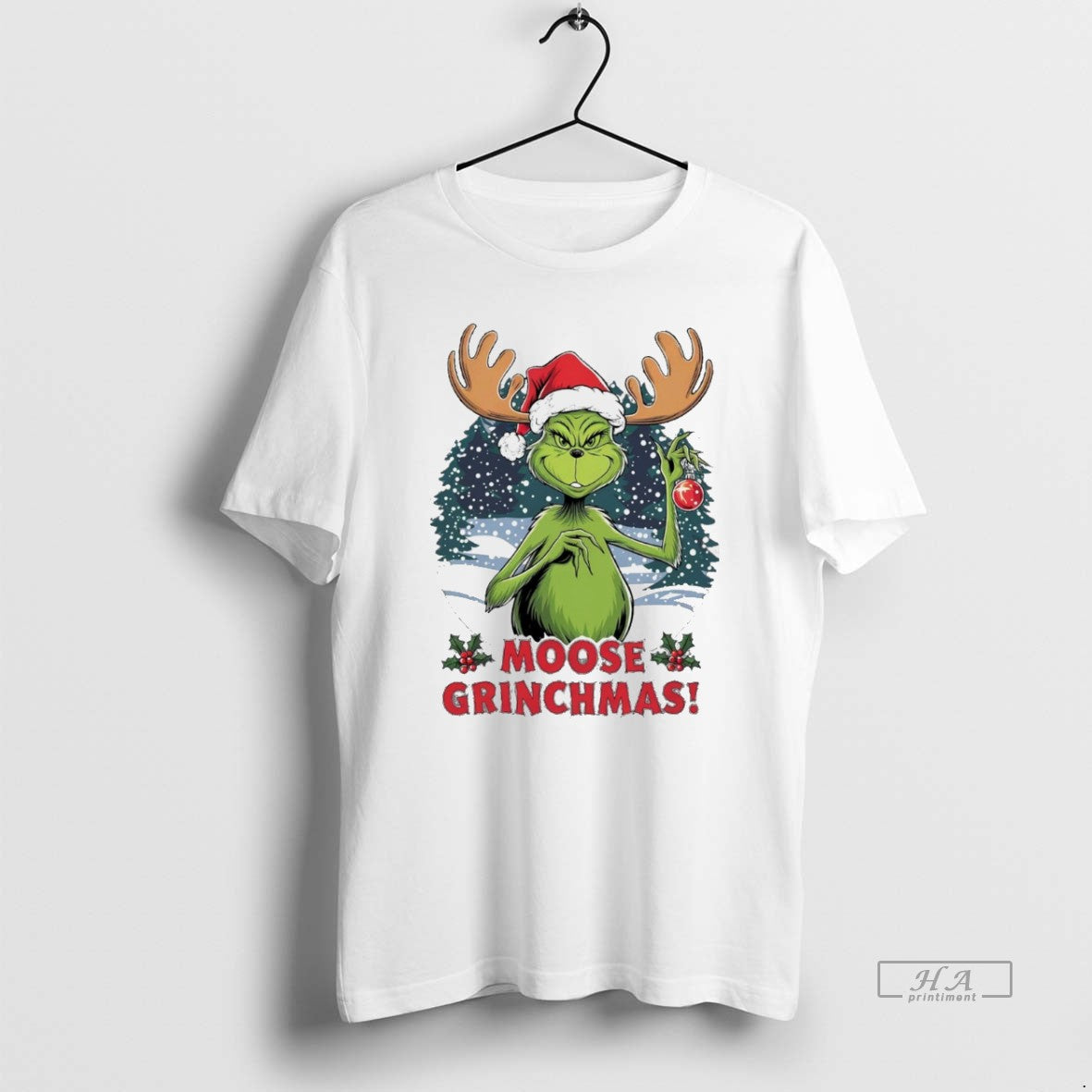 Trendy Grinch Moose Grinchmas Christmas White