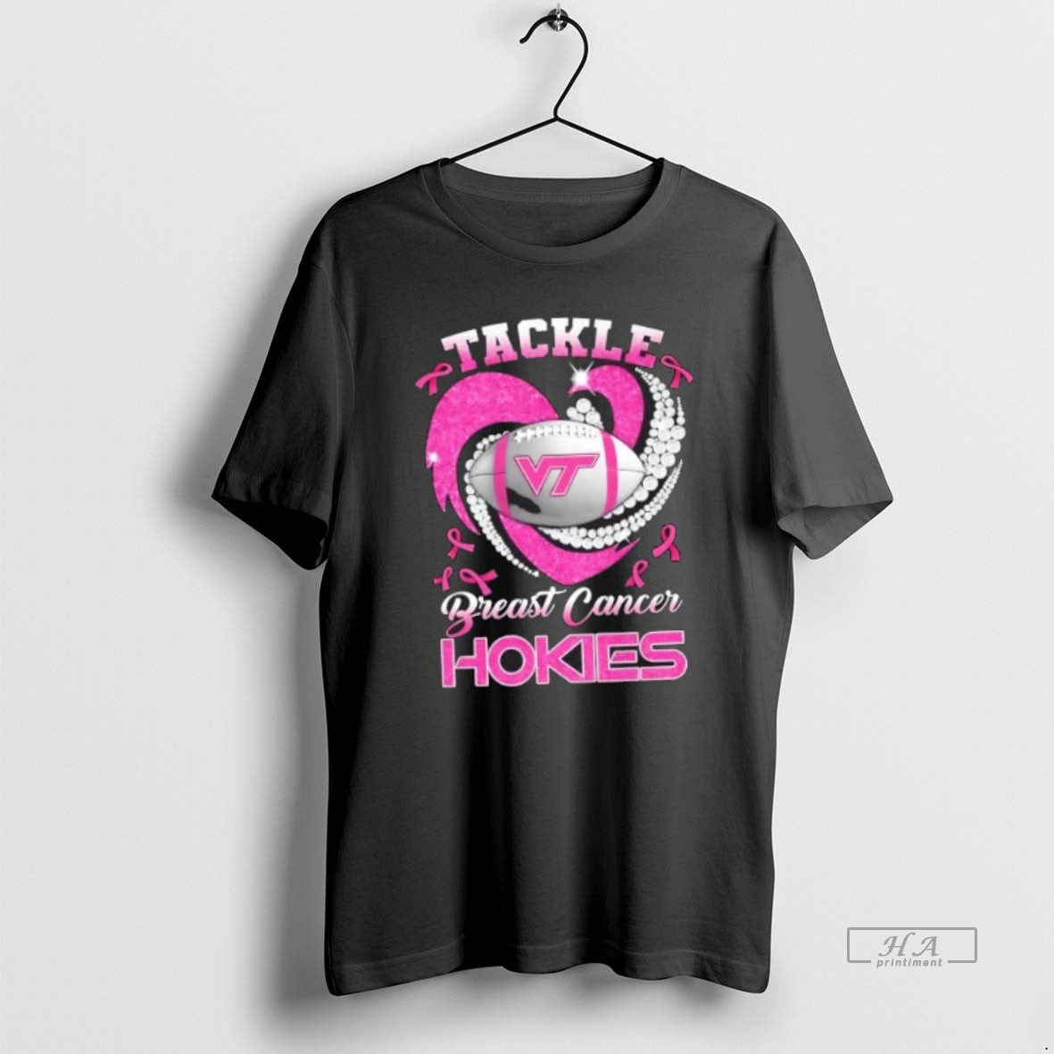 Trendy Tackle Breast Cancer Virginia Tech Hokies Diamond Heart