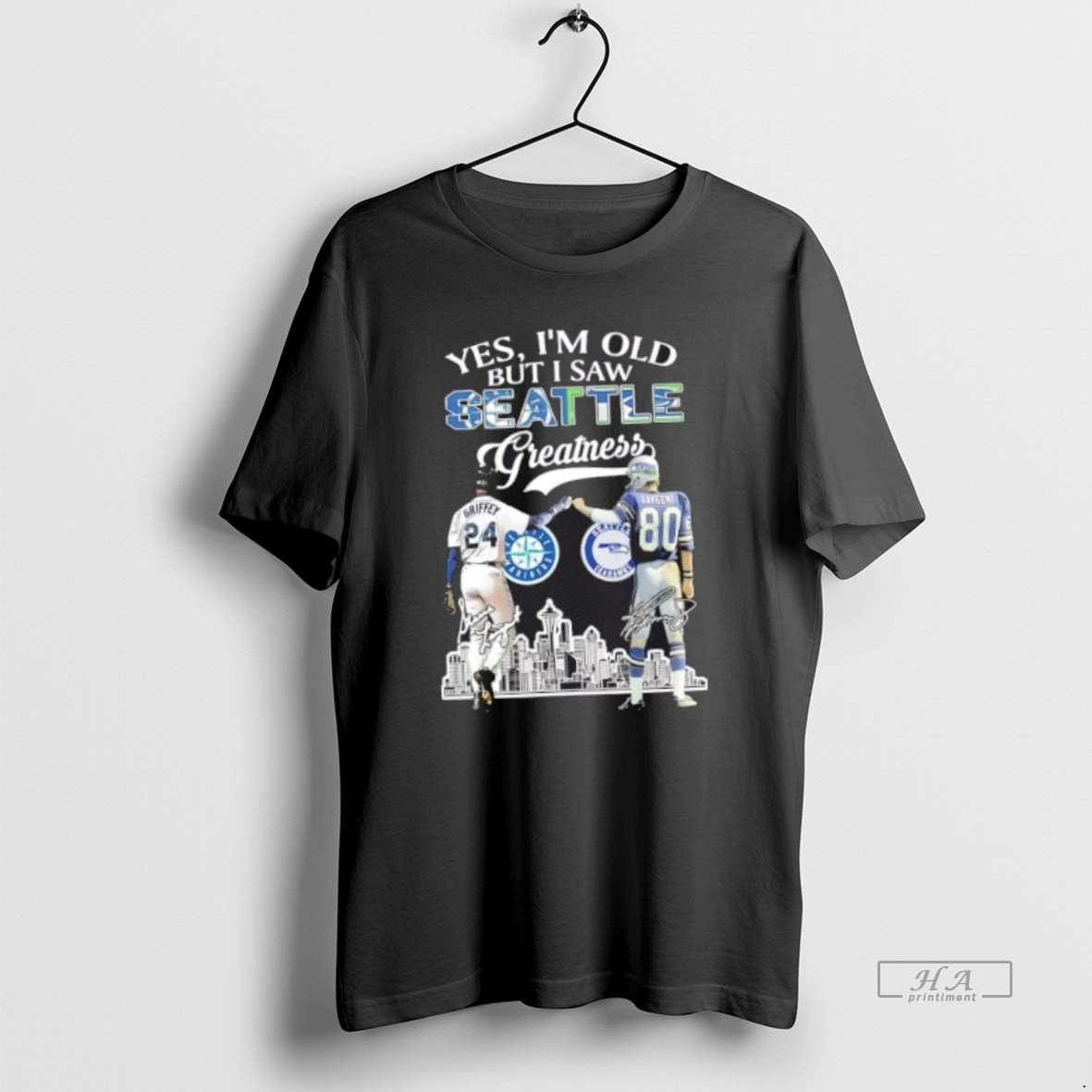 Trendy Yes Im Old But I Saw Greatness Seattle Sports Griffey X Largent Skyline Tee