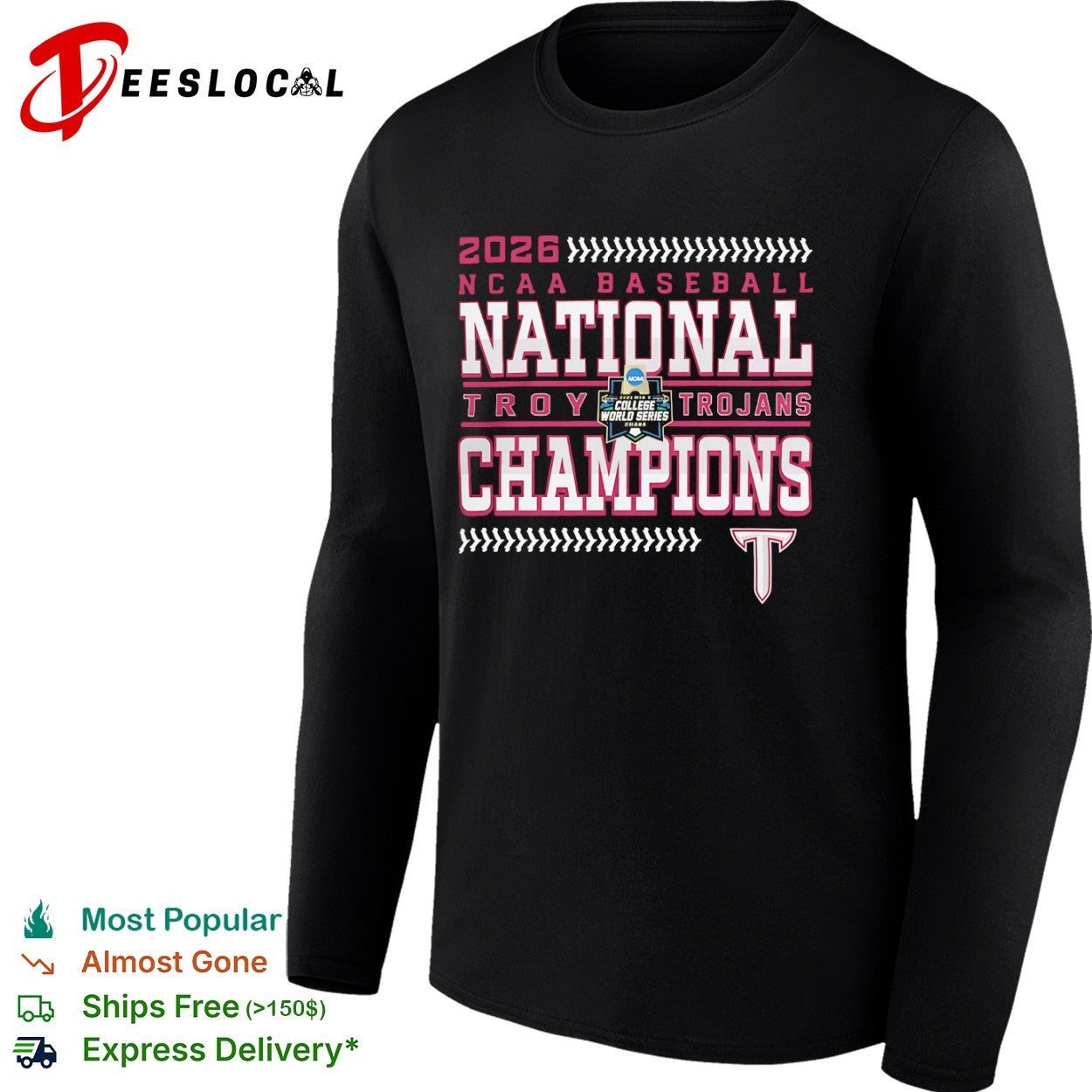 Troy Trojans 2026 NCAA Baseball National Champions College World Series Omaha shirt