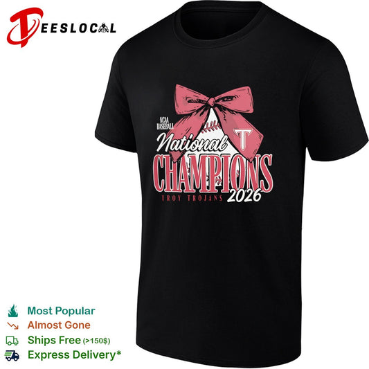 Troy Trojans NCAA Baseball National Champions 2026 Bow Logo shirt