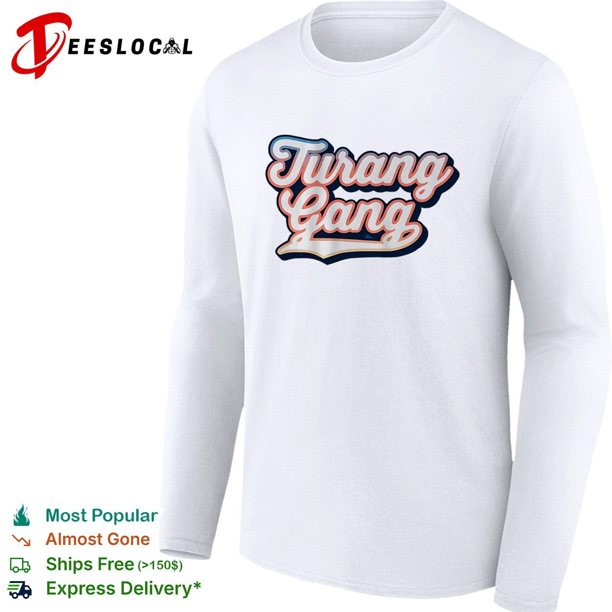 Turang Gang baseball script typography shirt