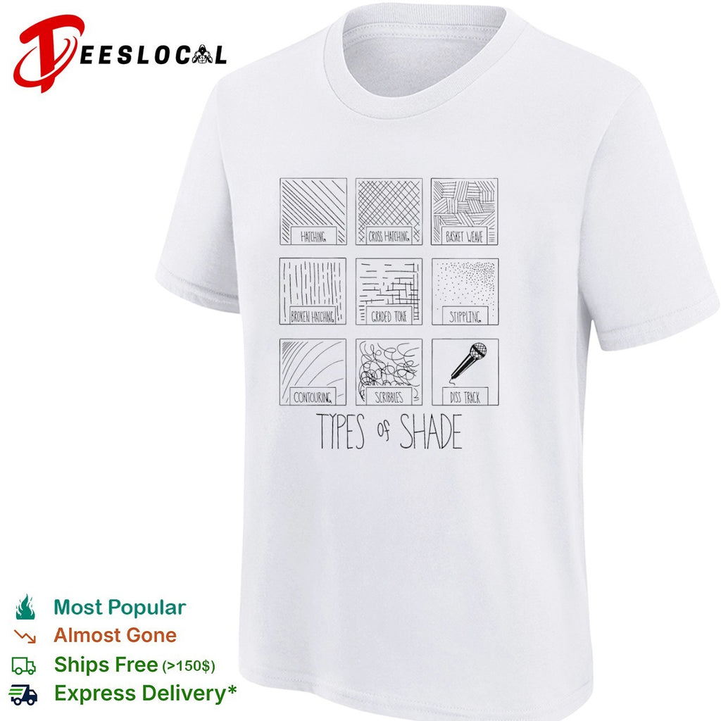 Types of Shade Hatching Cross Hatching Basket Weave Broken Hatching Stippling shirt