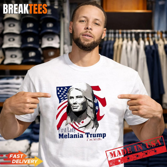 US First Lady Melania Trump Raf Collection US Flag T-Shirt