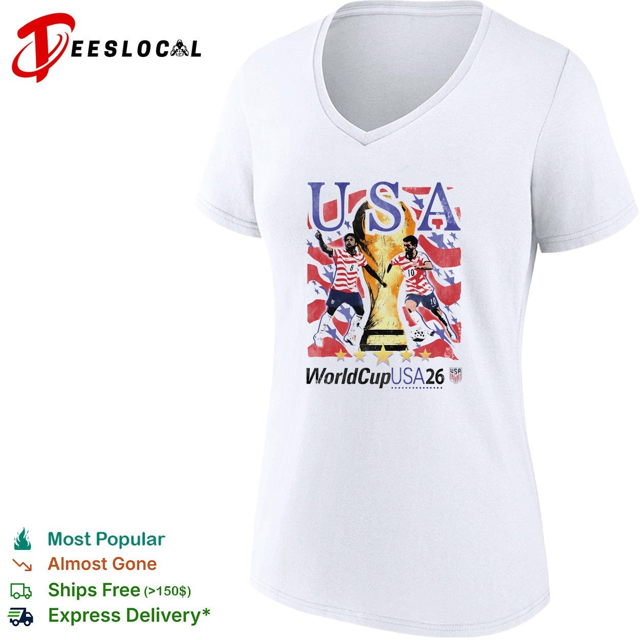 USA FIFA World Cup 2026 players trophy celebratory action poster art shirt