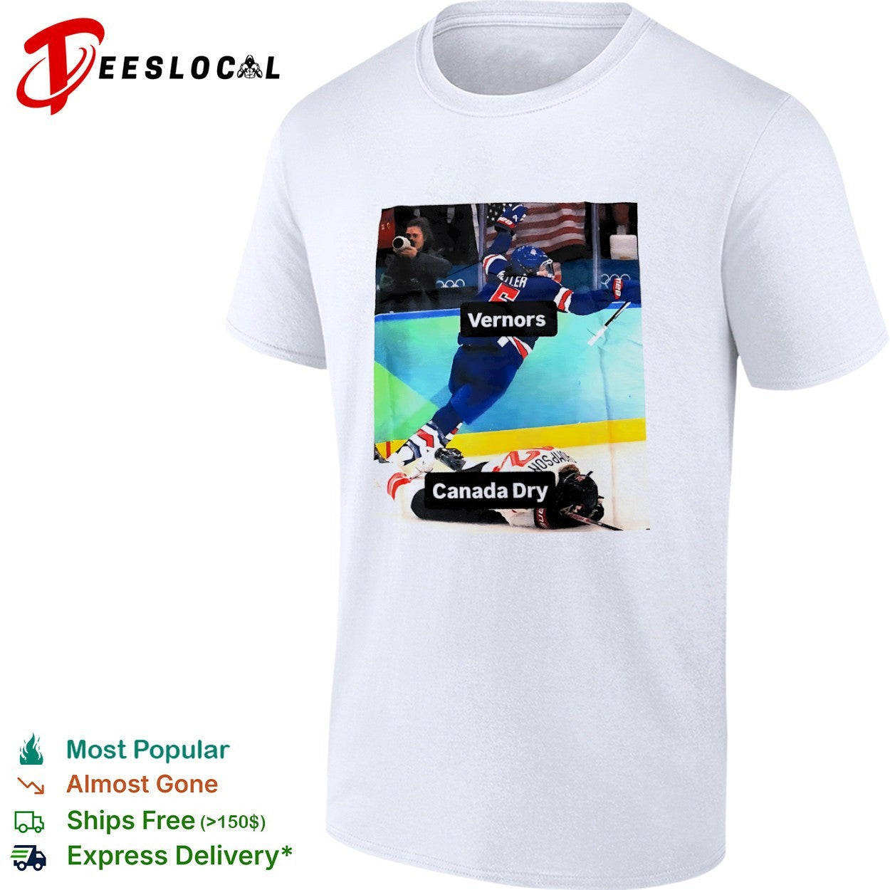 USA Keller Canada Thompson ginger ale meme hockey tackle Vernors Canada Dry shirt
