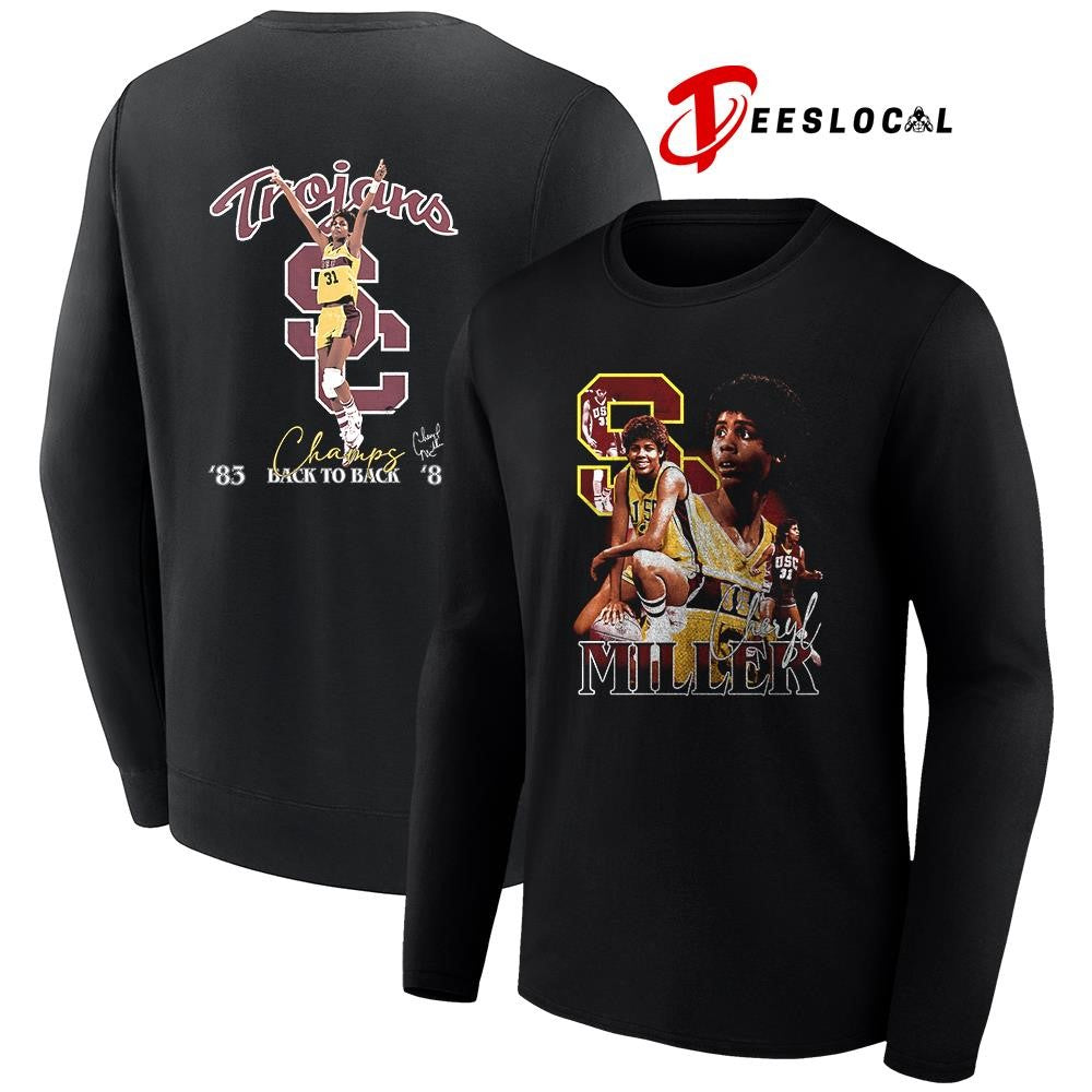 USC Trojans Sheryl Miller champs back to back vintage signature shirt
