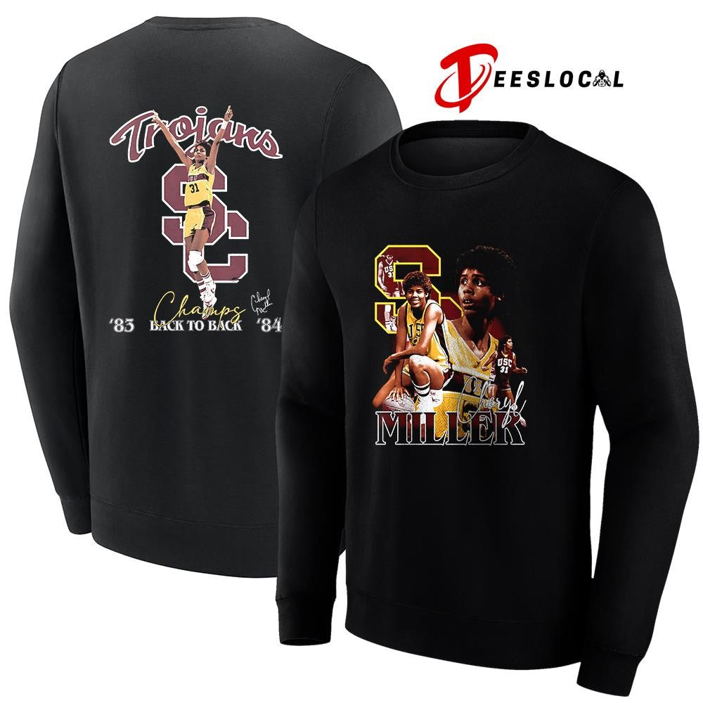 USC Trojans Sheryl Miller champs back to back vintage signature shirt