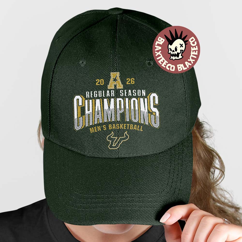 USF South Florida Bulls Men’s Basketball 2025 2026 ACC Regular Season Champions Locker Room Green Cap Hat Snapback