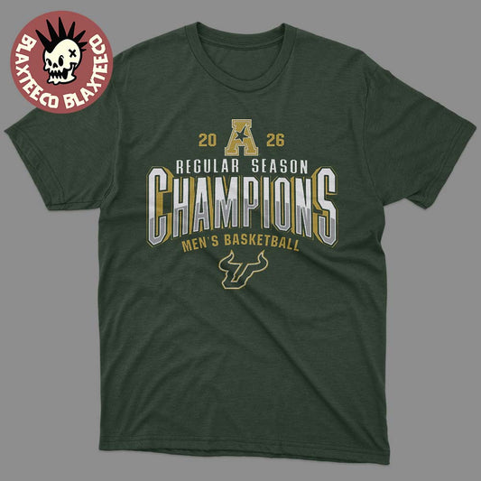USF South Florida Bulls Men’s Basketball 2025 2026 ACC Regular Season Champions Locker Room Green T-Shirt