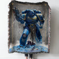 Ultramarine Battle Brother Woven Tapestry Throw Blanket with Fringe