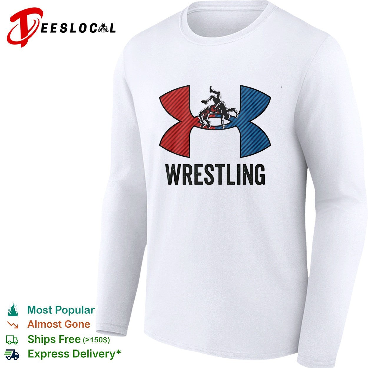 Under Armour Wrestling blue x red logo shirt