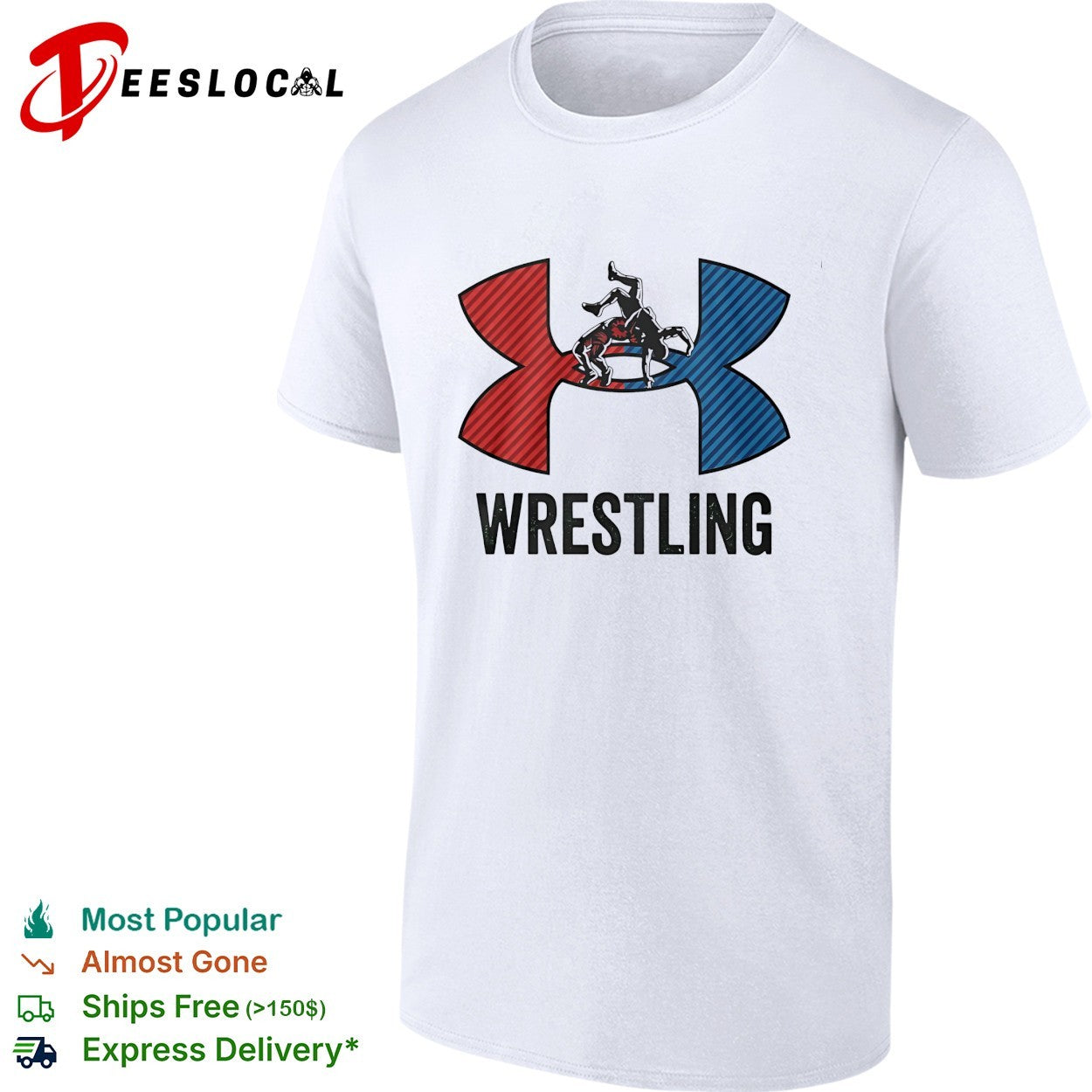 Under Armour Wrestling blue x red logo shirt
