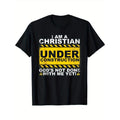 Under Construction Letters Print Crew Neck Short Sleeve Casual Comfy Breathable Top Spring Summer Leisure Vacation Made USA T-Shirts