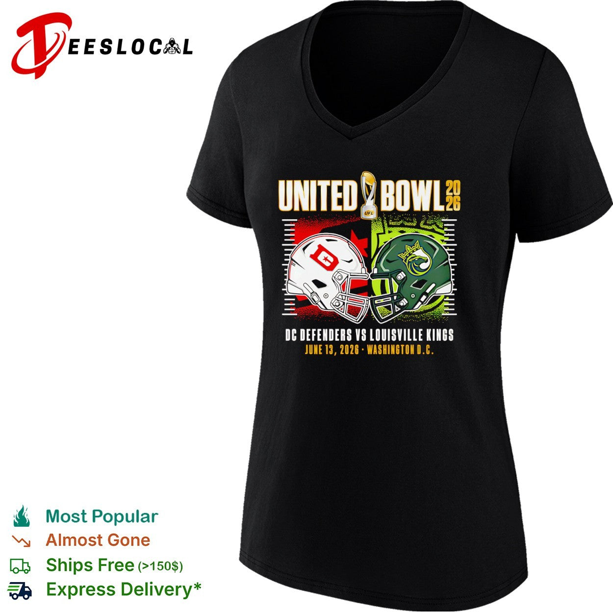 United Bowl 2026 DC Defenders vs Louisville Kings June 13 2026 Washington DC shirt