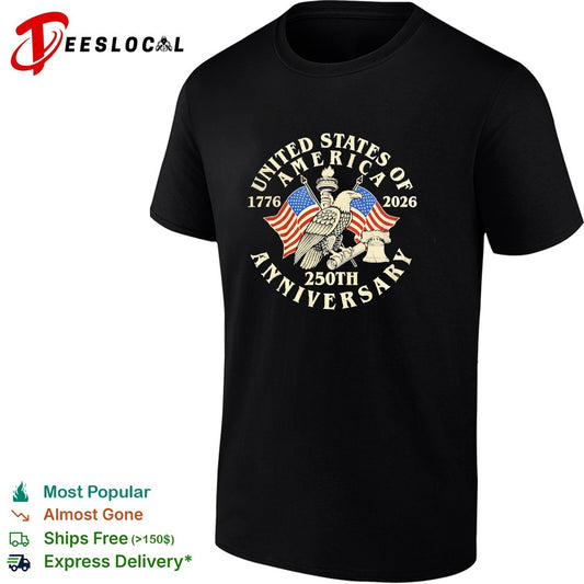 United States of America 1776 2026 250th Anniversary eagle flag bell shirt
