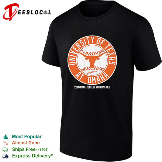 University of Texas Longhorns at Omaha 2026 NCAA College World Series baseball shirt